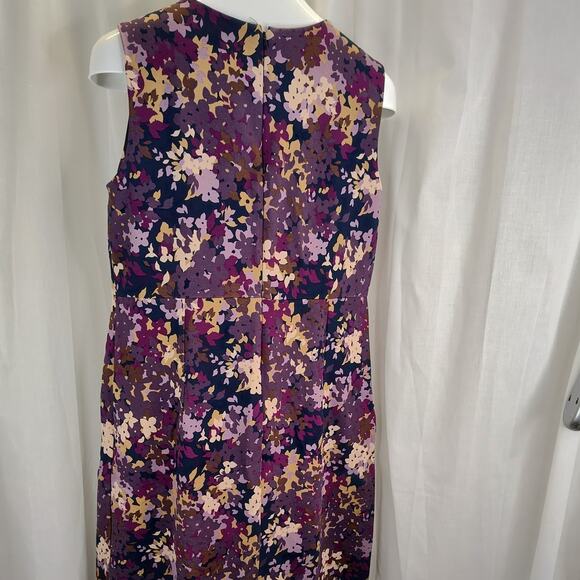 Lands End Floral Purple and Navy Sheath Dress, 16 - Picture 6 of 10